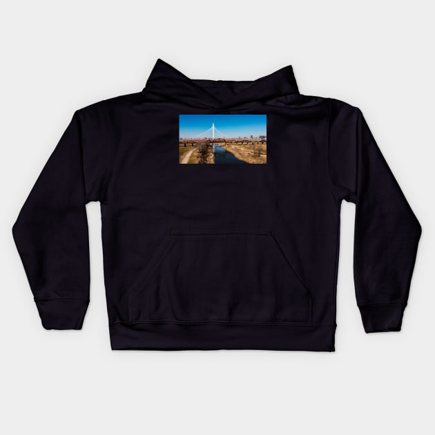 Dallas Bridge Skyline Kids Hoodie by LindsayVaughn